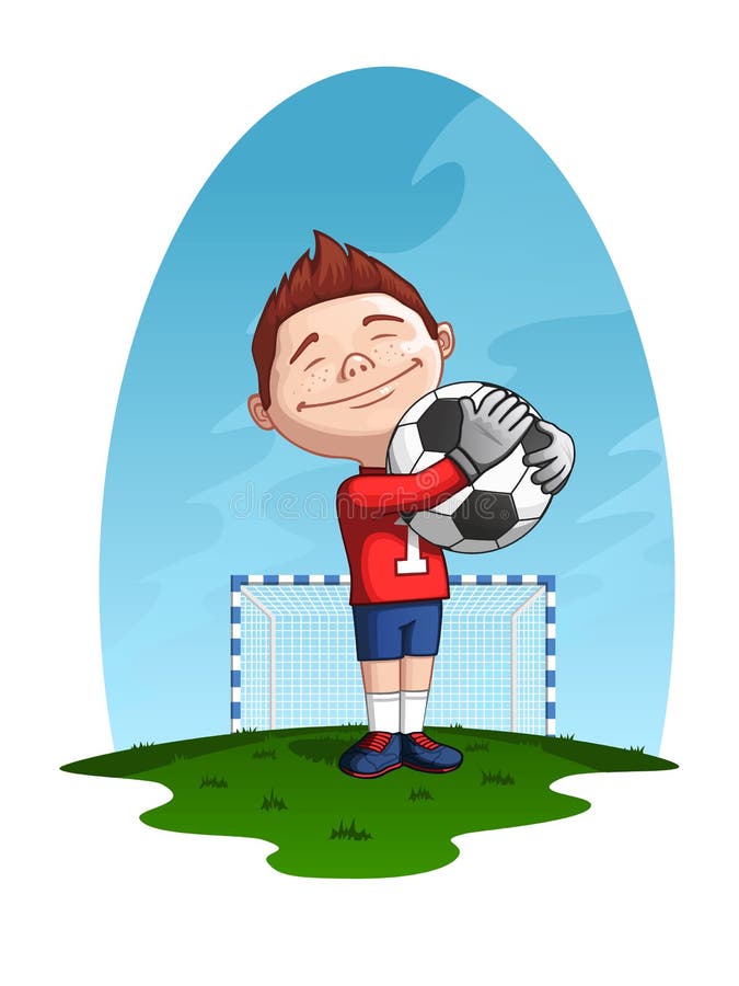Young goalkeeper stock illustration