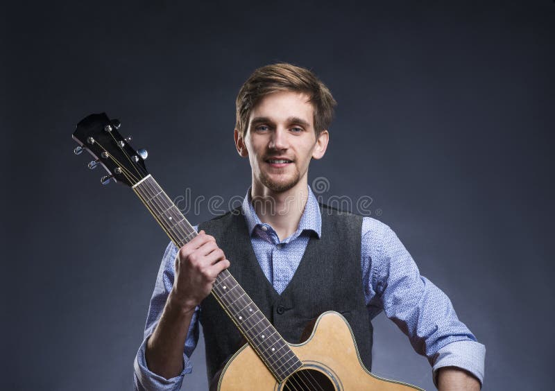 Young guitar player stock image. Image of blue, jazz 51198307