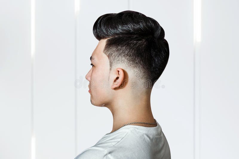 Young Guy Brunette with Pompadour Volume Haircut 50s - 60s. Real Photo Retro Hair Style for Barbershop, Side Stock Photo - Image of retro, portrait: 186035118 Young Guy Brunette with Pompadour Volume Haircut 50s - 60s. Real Photo Retro Hair Style for Barbershop, Side Stock Photo - Image of retro, portrait: 186035118