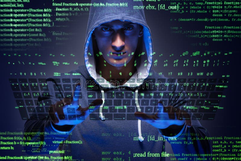 The young hacker in cyber security concept