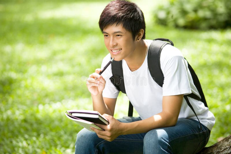Asian young crunchboy outdoor