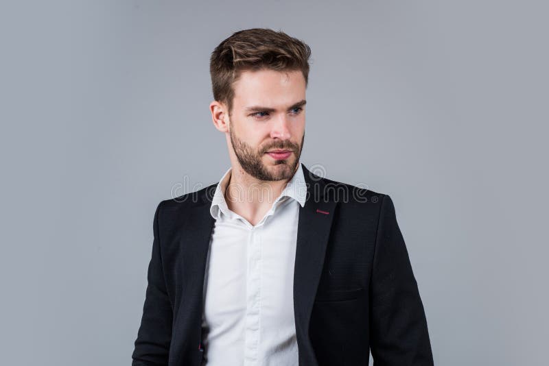 Young Handsome Man in Formal Wear Has Bristle on Face, Agile Business Stock  Image - Image of hairstyle, shirt: 207871617