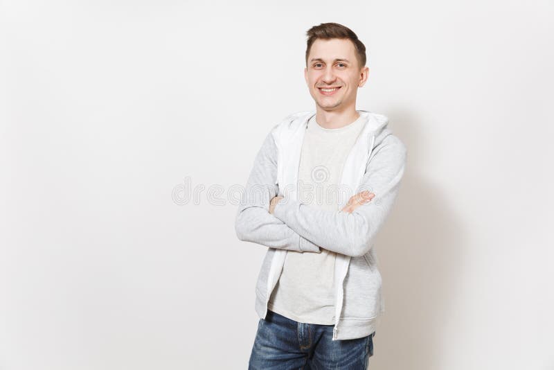 Young Handsome Smiling Man Student in T-shirt and Light Sweatshirt ...