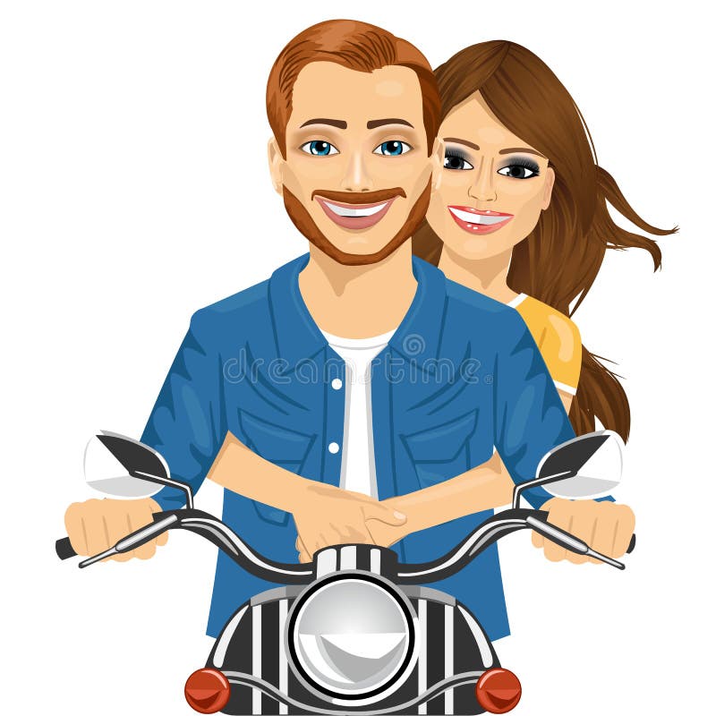 Young Happy Couple Riding a Motorcycle Stock Vector - Illustration of bike, cheerful: 70358820 Young Happy Couple Riding a Motorcycle Stock Vector - Illustration of bike, cheerful: 70358820