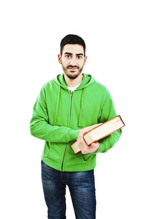 Young happy student with book