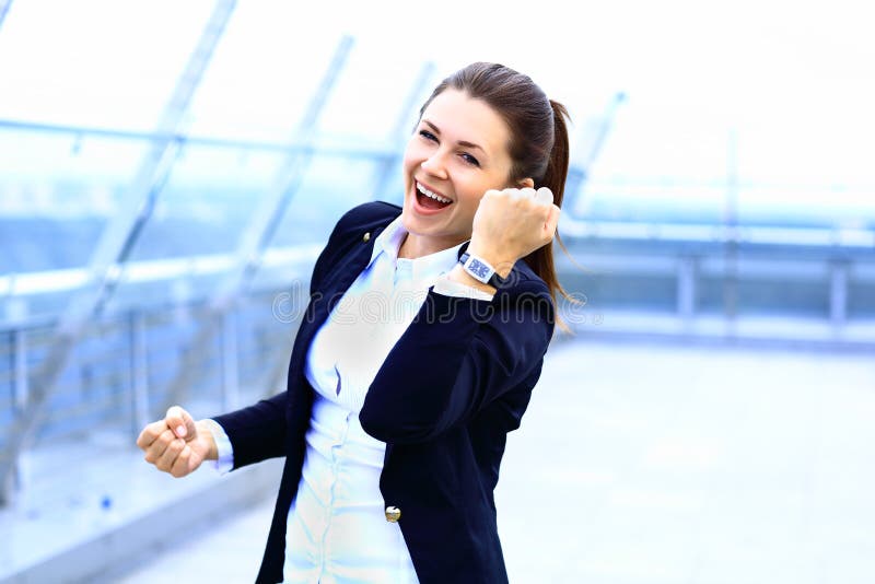 Young happy women or student on the property business