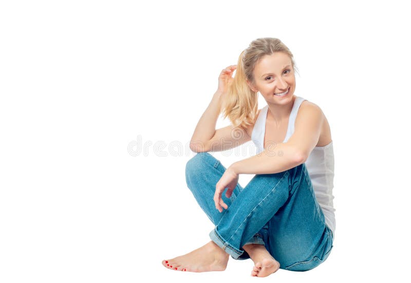 Young healthy woman doing yoga exercises, isolated on white back stock images Young healthy woman doing yoga exercises, isolated on white back stock images