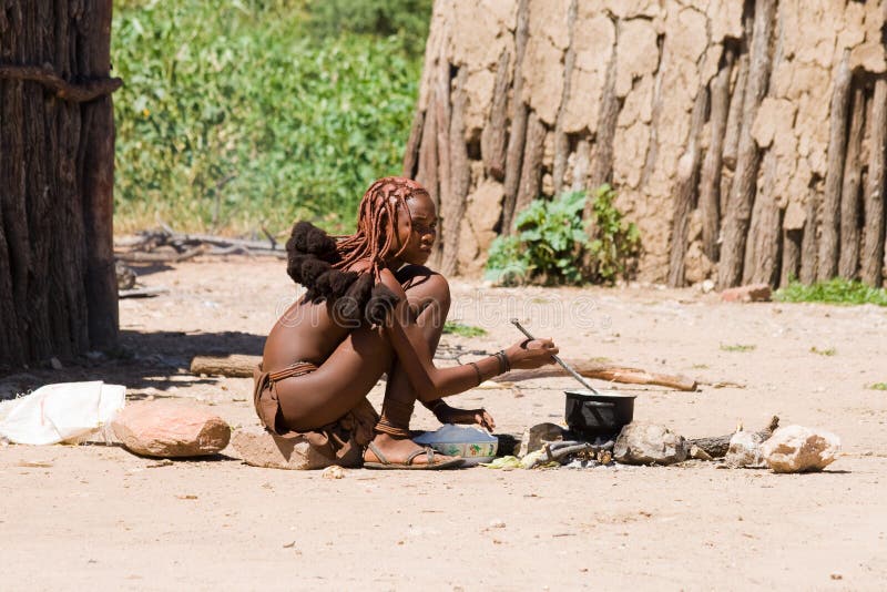 Young Himba woman stock photo