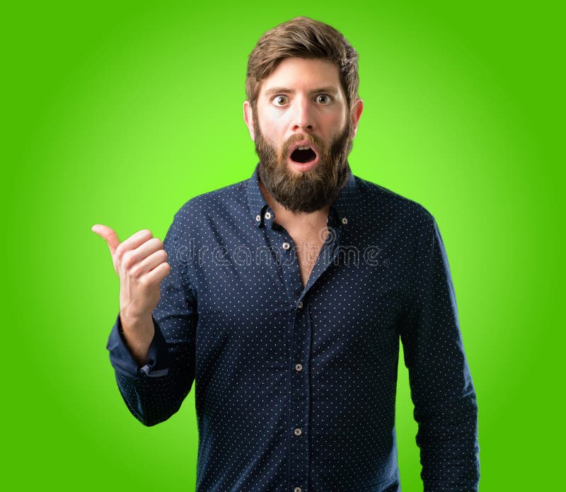 Young hipster man with beard and shirt stock photography Young hipster man with beard and shirt stock photography