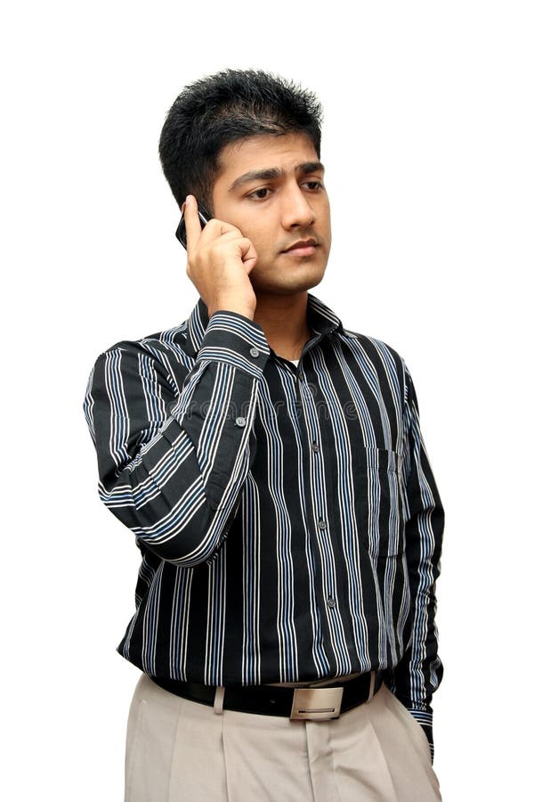 Young Indian business man using cellphone