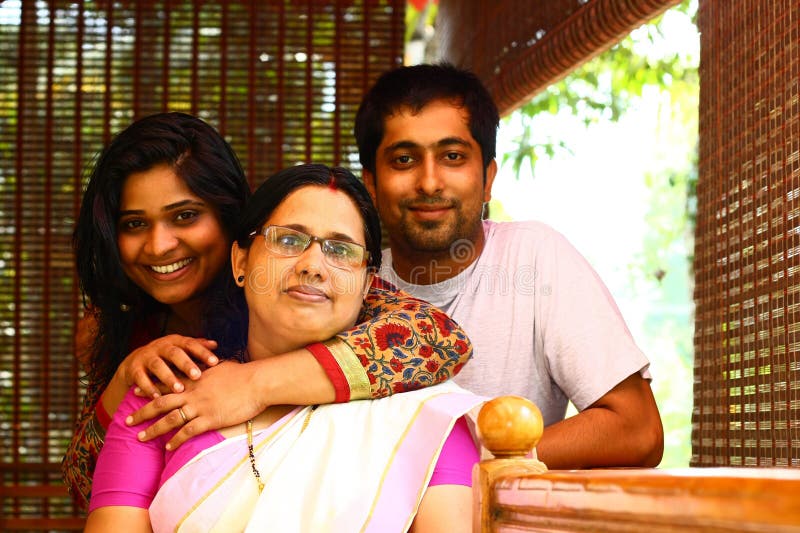Young Indian Family Mother Daughter And Son Stock Image Image Of