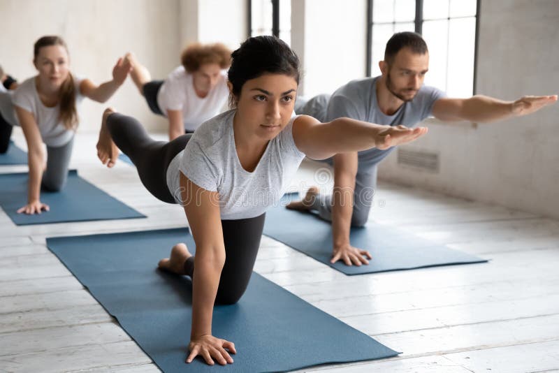 Two Women in Gym Centre, in Yoga Pose Stock Image - Image of fitness,  active: 193689269