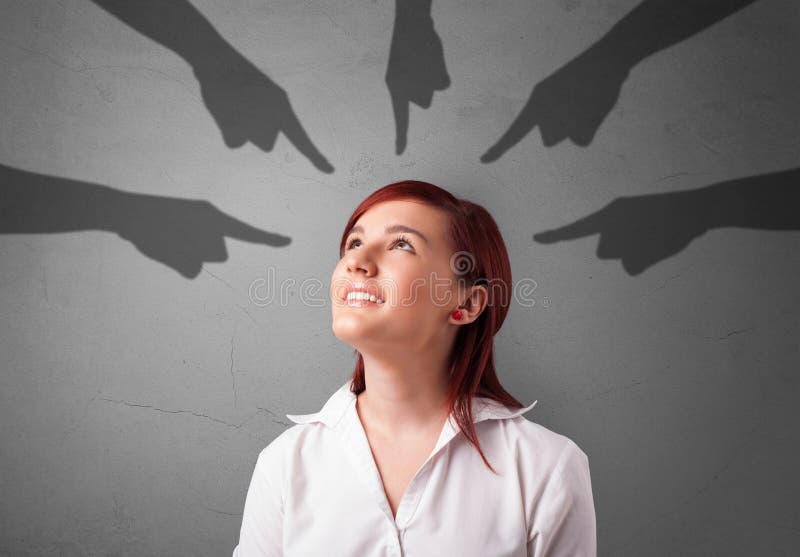 Student with pointing hands concept stock image Student with pointing hands concept stock image