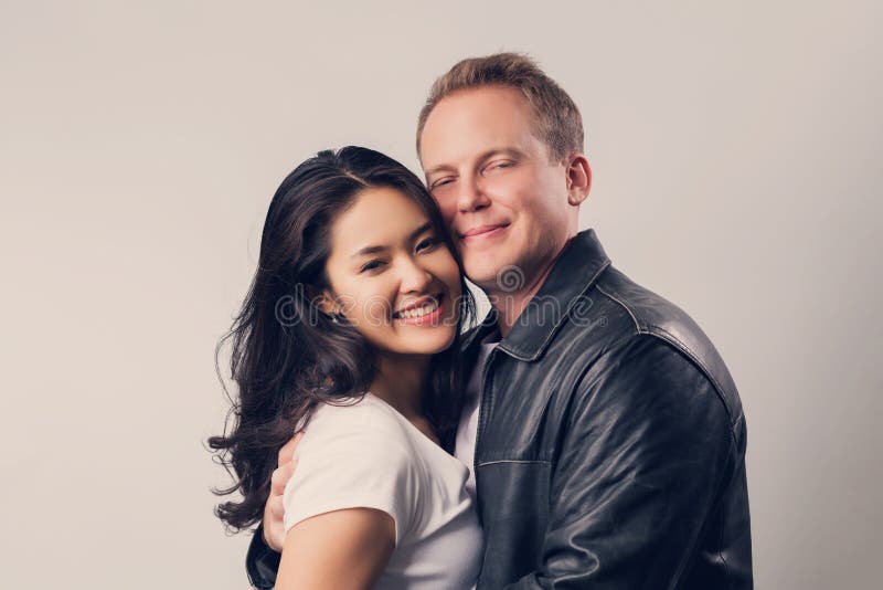 Western couple and asian