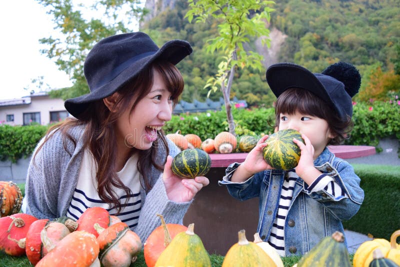 Japanese Mother and Son Spending Some Time Together Stock Image Image