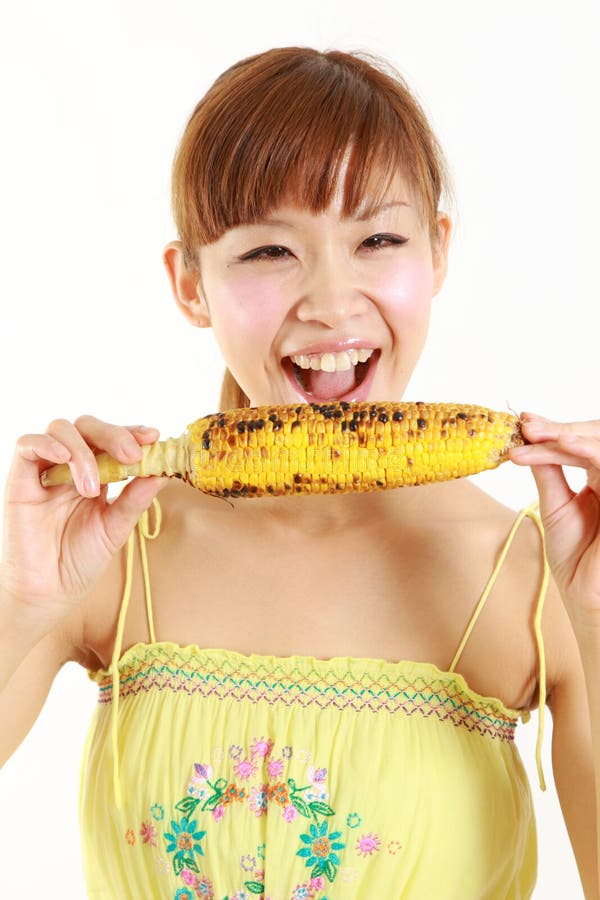 Young Japanese Woman Grilled Corn Stock Photos - Free & Royalty-Free ...