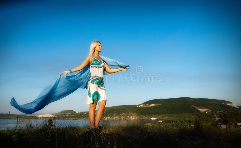 Young lady with cloth