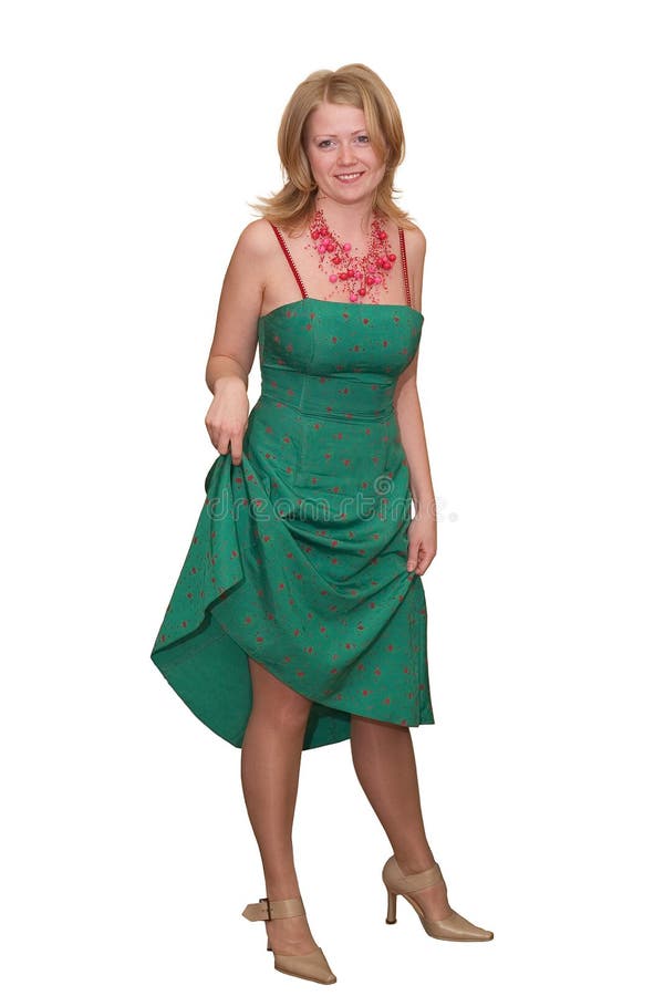 Young lady in green dress stock photo. Image of coquet - 920218