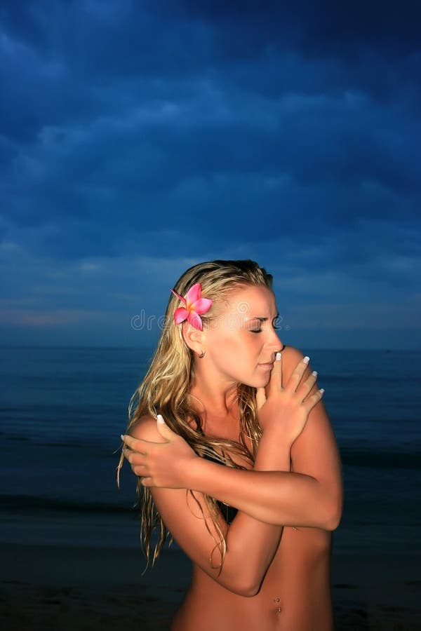 Young lady in night royalty free stock photography