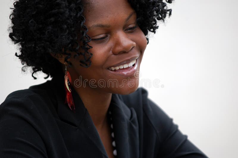 Young lady smiling stock photo