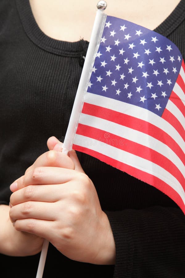 Young lady with USA flag