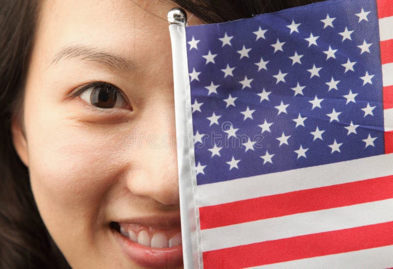 Young lady with USA flag