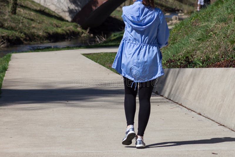 Young Lady Walking at Riverside Stock Photo - Image of beautiful, walk ...