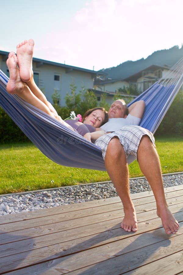 Young loving couple in the summer