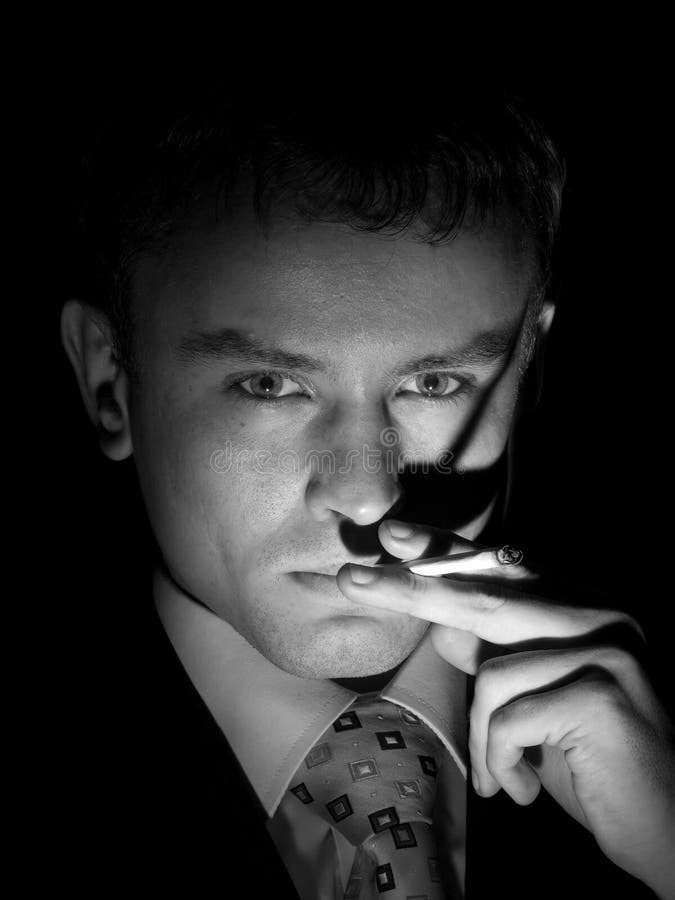 Young mafia member stock image. Image of cigarette, formalwear - 6900123