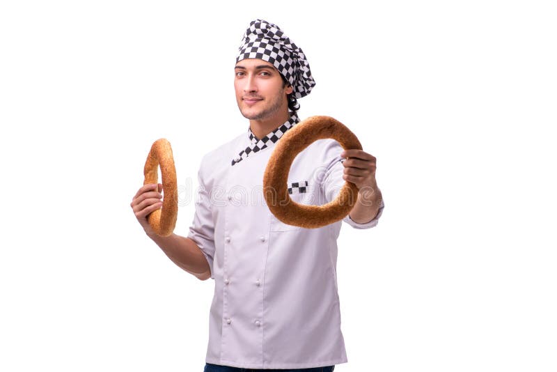 The Young Male Baker Isolated on White Stock Photo Image of husband