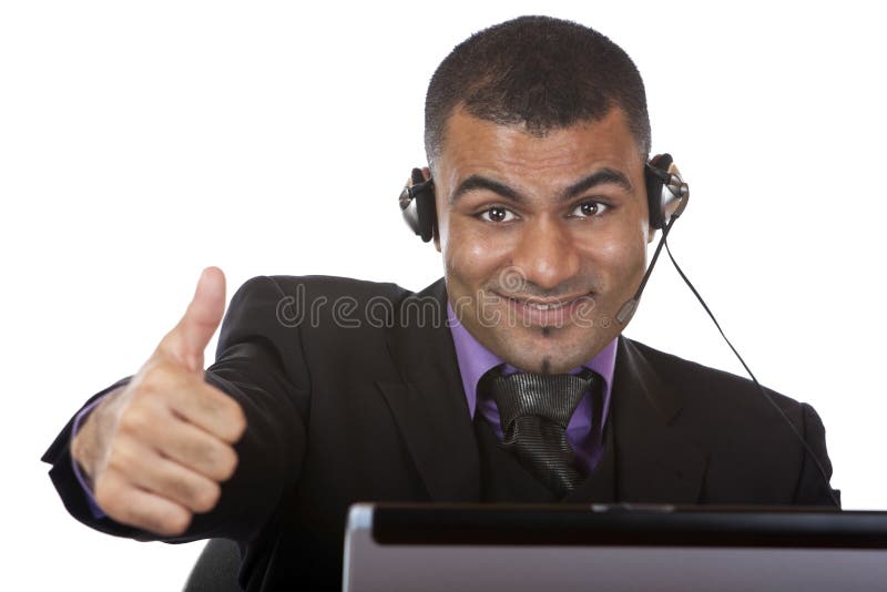 Young male call center agent express happiness royalty free stock photos Young male call center agent express happiness royalty free stock photos