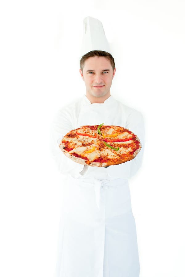 Pizza Chef stock photo. Image of clothes, caucasian, happy - 30204330