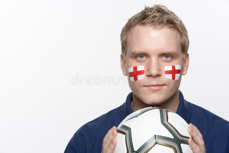 Young Male Football Fan with St Georges Flag Stock Photo - Image of ...