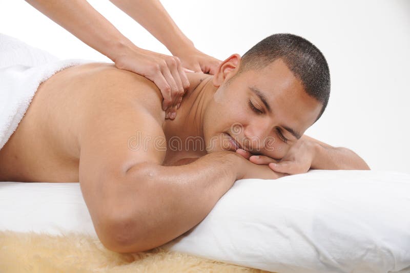 Young male getting massage