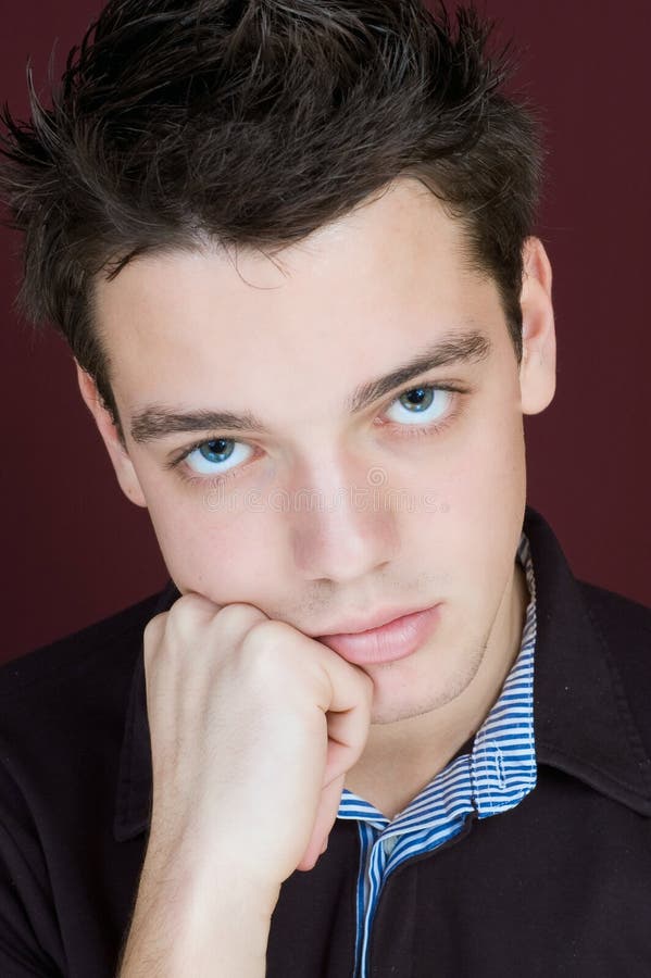 Young male model stock image. Image of listening, music 7132833