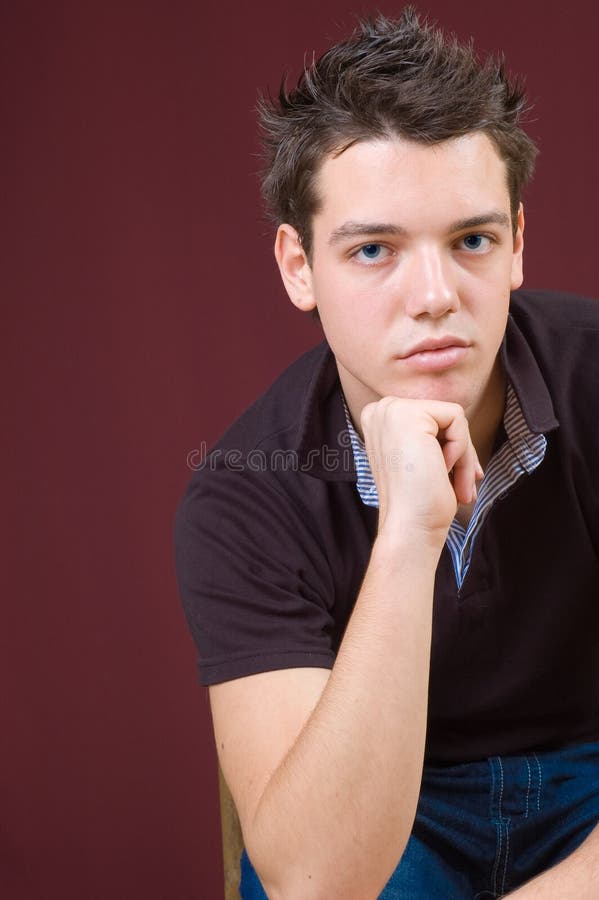 Young male model stock image. Image of listening, music 7132833