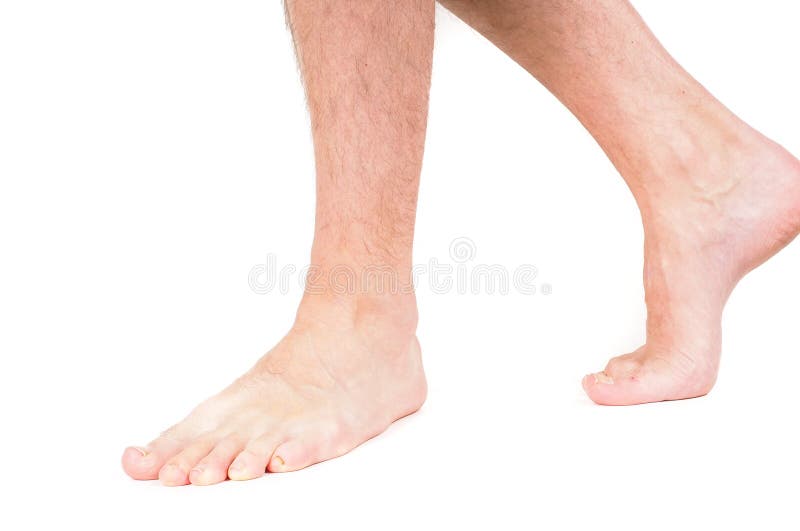 Young male person walking barefooted royalty free stock photography Young male person walking barefooted royalty free stock photography