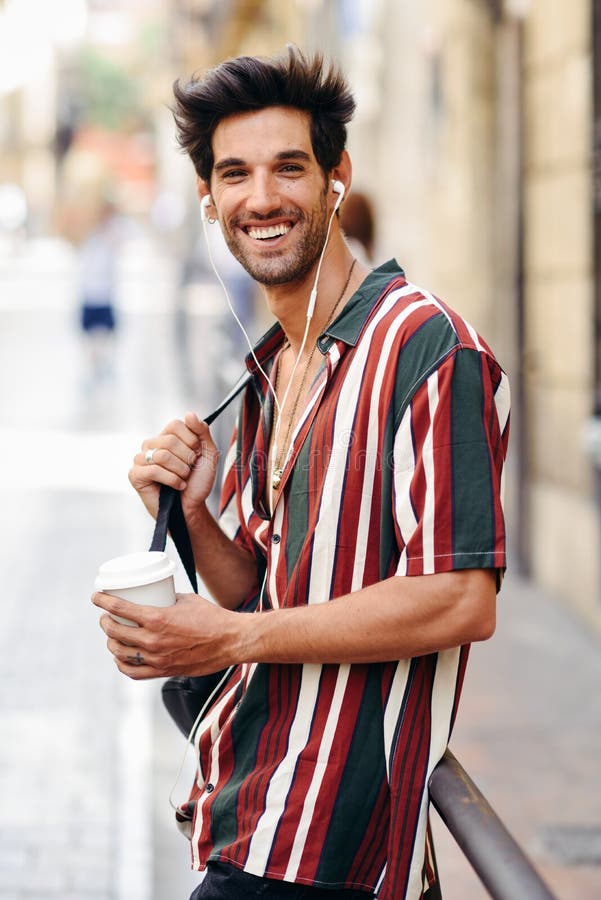 Young Male Traveler Enjoying the Streets of Granada, Spain. Stock Photo ...