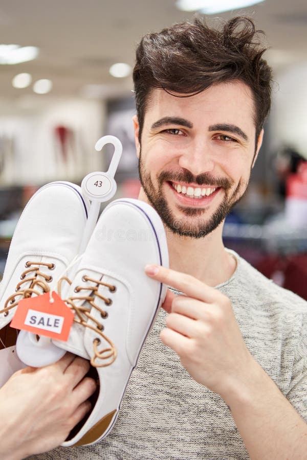 Young Man As a Customer while Buying Shoes Stock Photo - Image of shoes ...