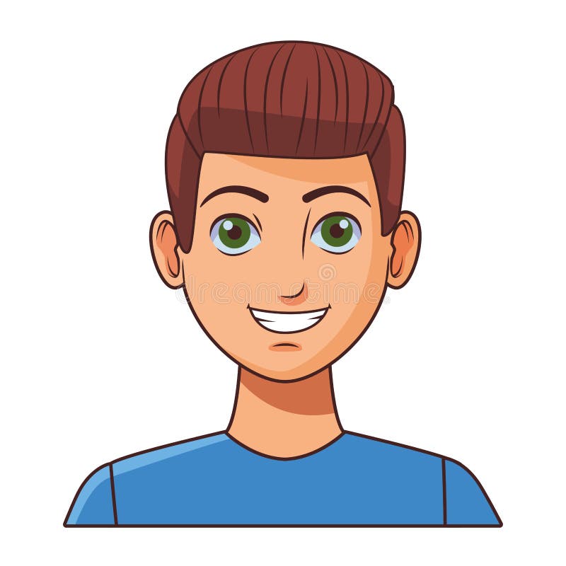 Young Man Avatar Cartoon Character Profile Picture Stock Vector ...