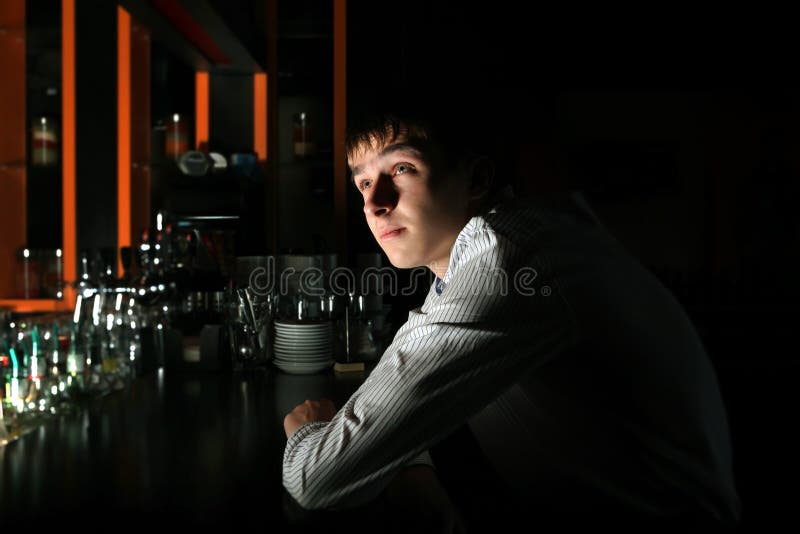 Young Man at the Bar royalty free stock image Young Man at the Bar royalty free stock image
