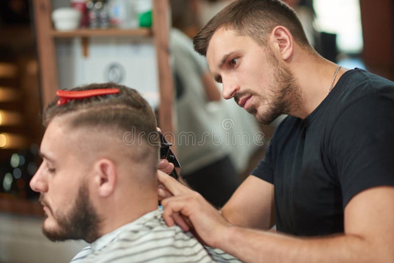 Young Man at the Barbershop Stock Image - Image of business, hairstylist:  99739727