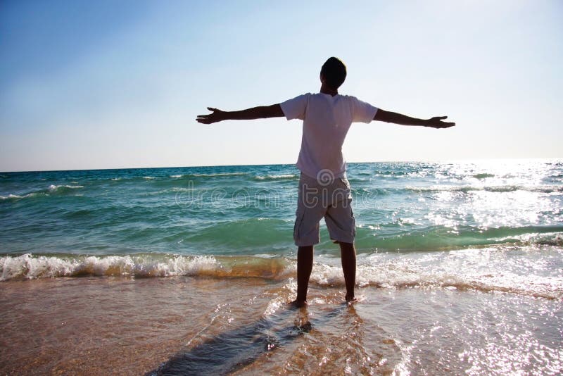 Young man on beach