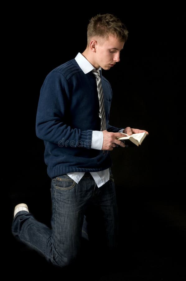 Young man with the bible