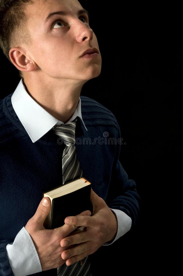 Young man with the bible