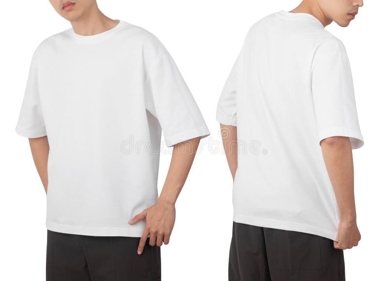 White t shirt front and back top