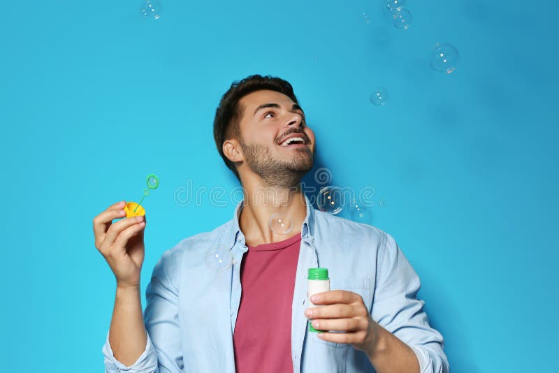 705 Young Man Blowing Bubbles Stock Photos Free & RoyaltyFree Stock