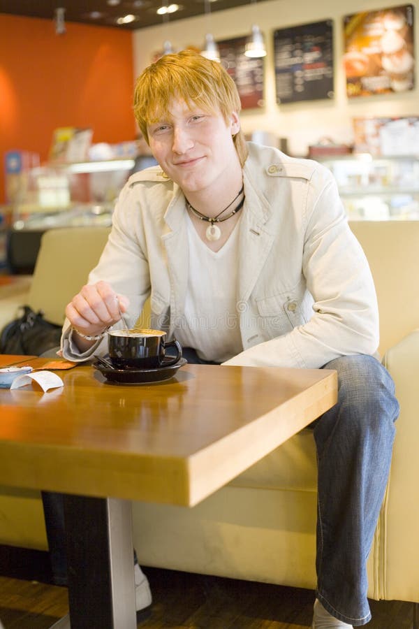 Young man and Cafe