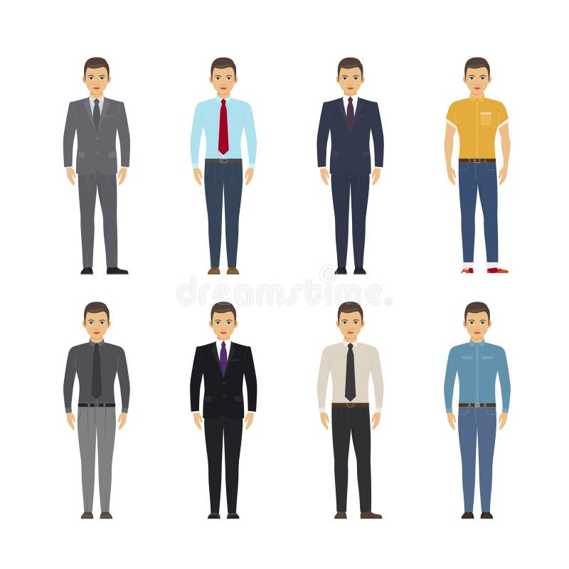 Young Man in Casual Outfit Vector Illustration Stock Vector