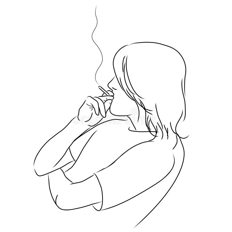 Drawing Man Smoking Cigarette Stock Illustrations – 155 Drawing Man ...